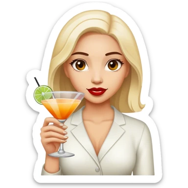 Lady with a cocktail sticker
