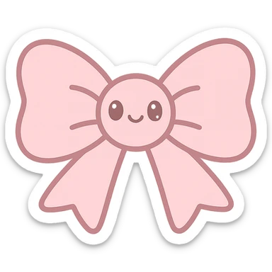 pink gothic bow in kawaii style sticker