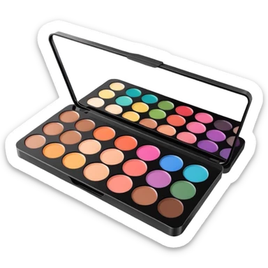 makeup palette with a usage progress bar sticker