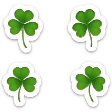 gold outline-four-leaf-clover sticker