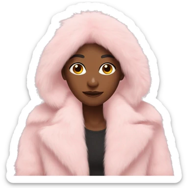Long pastel pink fur coat sticker
