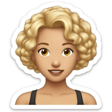 Alicia rubia melena corta pelo rizado sticker