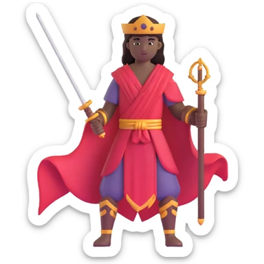 silhouette warrior with silk thread sticker