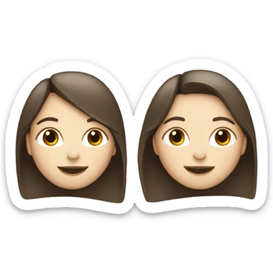 two brunette white girls smiling sticker