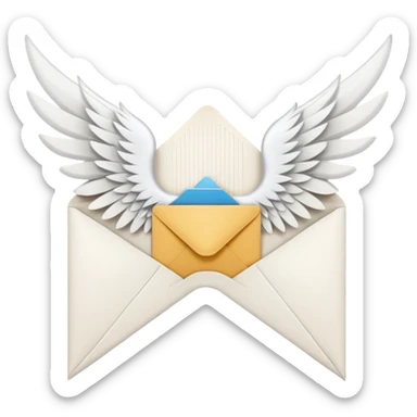 Envelope with wings sticker