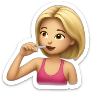 A girl smoke a cigarette sticker