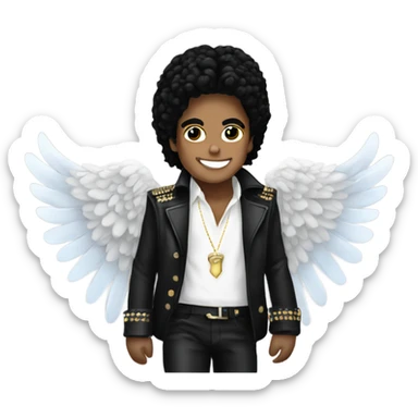 Michael Jackson with angel wings sticker
