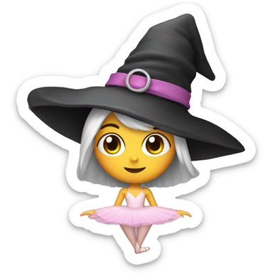 ballerina with a witches hat sticker
