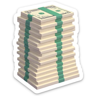 stack of paper bills currency sticker