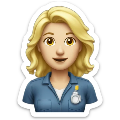 a blond woman sanitary engineer sticker