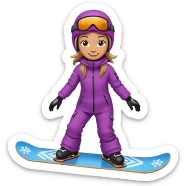 Girl snowboarder person sticker