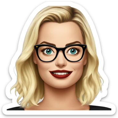 :Margot Robbie: glasses  sticker