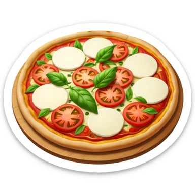 margarita pizza with tomato, mozzarella, and basil sticker