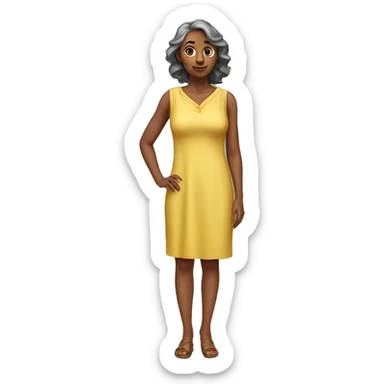 woman years old full length in dress photorealistic serious sticker