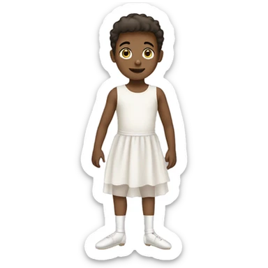 White child Boy with ballet dress and shoes on sticker