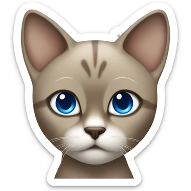 Dark Brown face - beige body and ears female thai cat with blue eyes  sticker