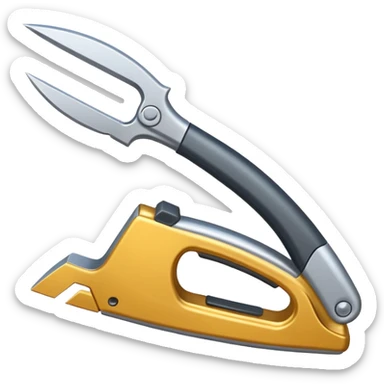 generate me a metalic cutter sticker