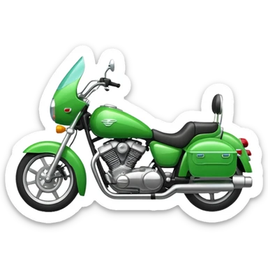 fait moi un emojie en moto vert sticker