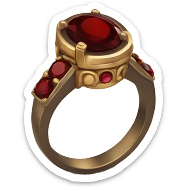 ring with garnet gemstone sticker