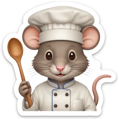 Rat wearing chef hat sticker