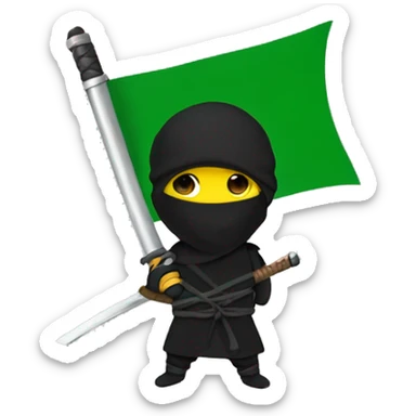 ninja whih coombia flag sticker