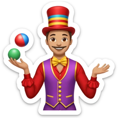 a Circus juggler juggling two balls sticker