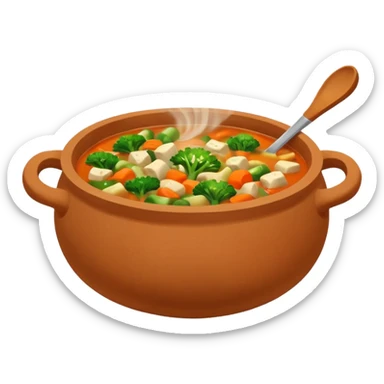 soup in clay, no spoon sticker