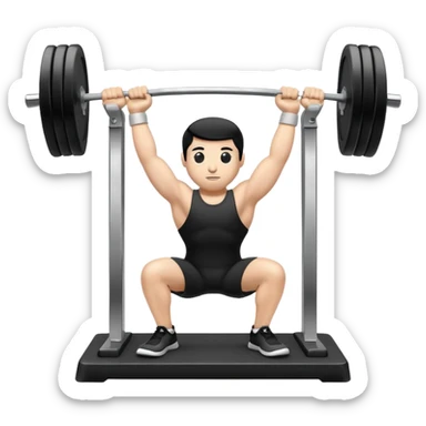 black and white desktop computer flexing with barbell emoji sticker