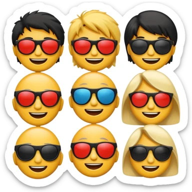 several emoticons related to rock music sticker