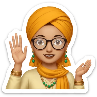 Girl with glasses Bhangra  sticker