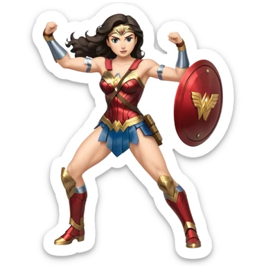 Wonder Woman whole body in action  sticker