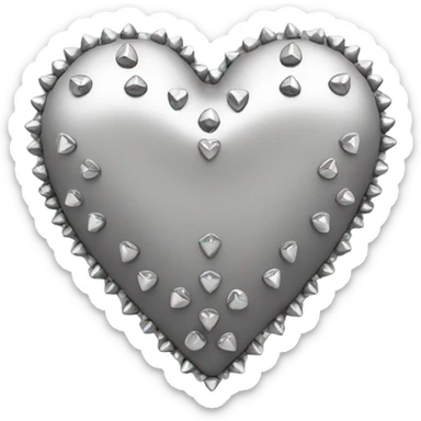 a hollow heart studded with silver sticker