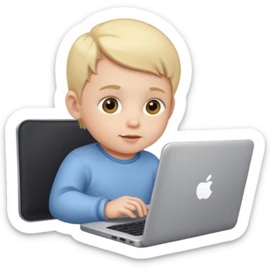 A baby DEVELOPER WITH A laptop sticker