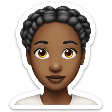 black woman with long braids and lashes sticker