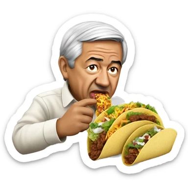 Andres Manuel Lopez Obrador eating tacos sticker