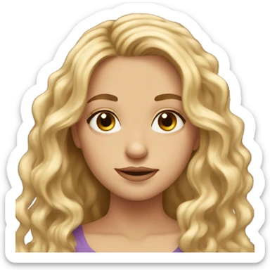 Pretty girl woth long blonde wavy hair and hazel eyes sticker