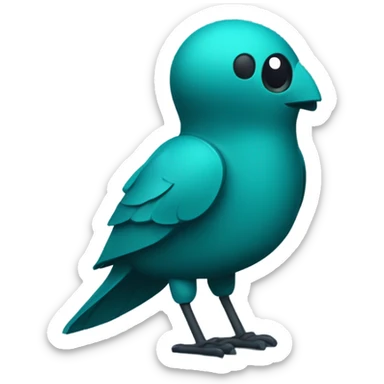 AI chatbot in a dark teal colour. Cute and friendly looking. Inspired by a bird. sticker