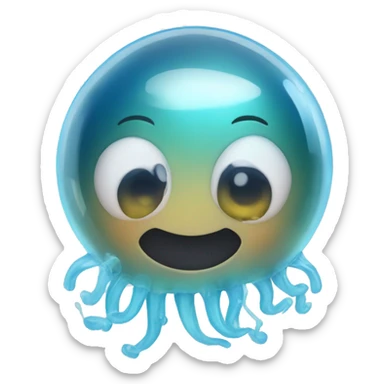 bubbles with jellyfish  sticker