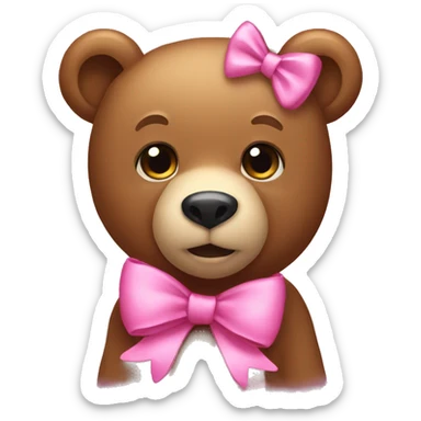 Bear with a pink bow sticker