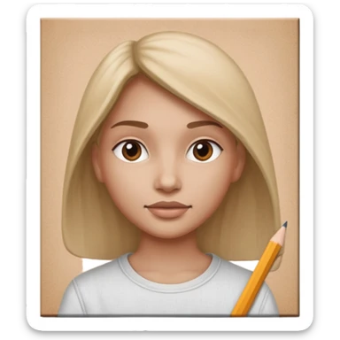 Canvas with pencil sketch sticker