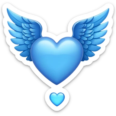 blue heart with wings sticker