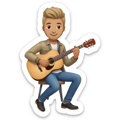 Happy Rock Pop Music Male Musician in his 30s dressed with trendy style sticker