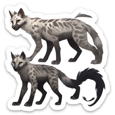 Modern Feral Rare Fantasy Vernid-Trico-species by LiLaiRa, markings, full body sticker