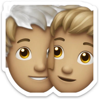 Two boys white cuddling sticker