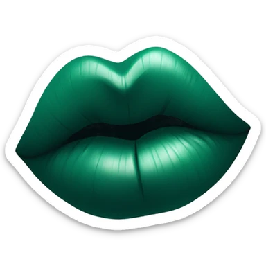 kiss lips beautiful dark emerald color sticker