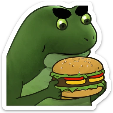 thief stealing some hamburgers sticker