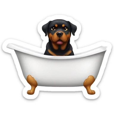 Rottweiler in bathtub sticker