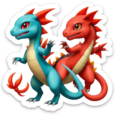 Meloetta-Guilmon-Charmeleon-Salandit-Pokémon-Fakémon-creature sticker
