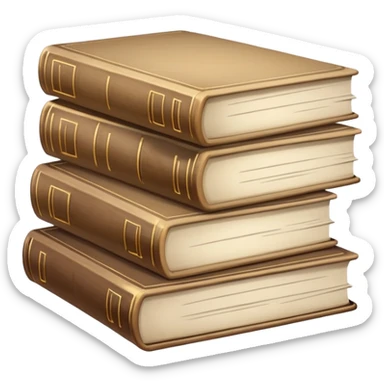 Beige pile of books sticker