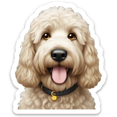 Black golden doodle in Korea sticker
